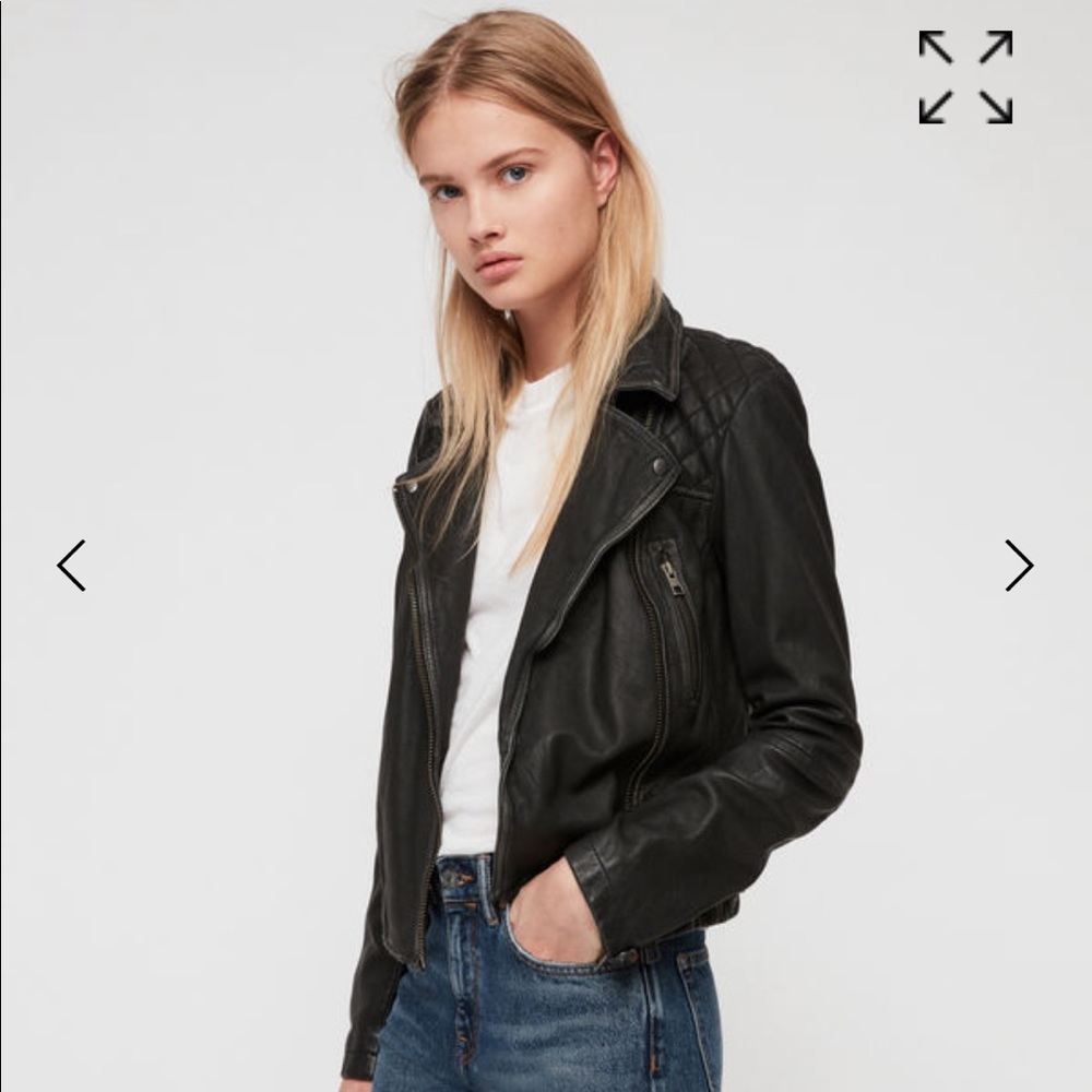 All Saints Cargo Leather Biker Jacket